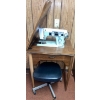 Image 1 : Kenmore Sewing Machine inside Table w/Stool  Vintage equipment