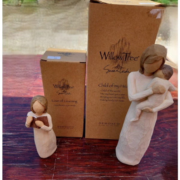 Willow Tree "Love of Learning" and "Child of my Heart" Figurines in Boxes 