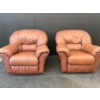 Image 1 : Pair of Reclining Leather Chairs 44" x 41" x 38"