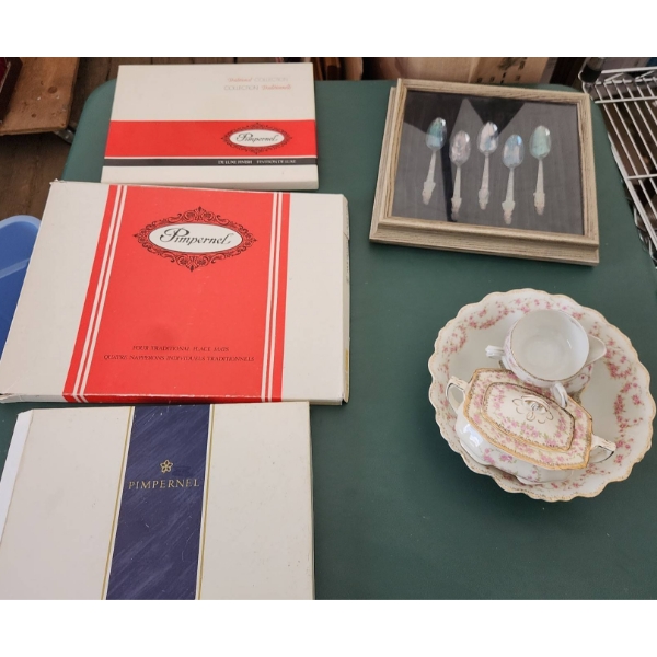 Pimpernel Place Mats, MZ Altrohlau Bridal Rose China Lot