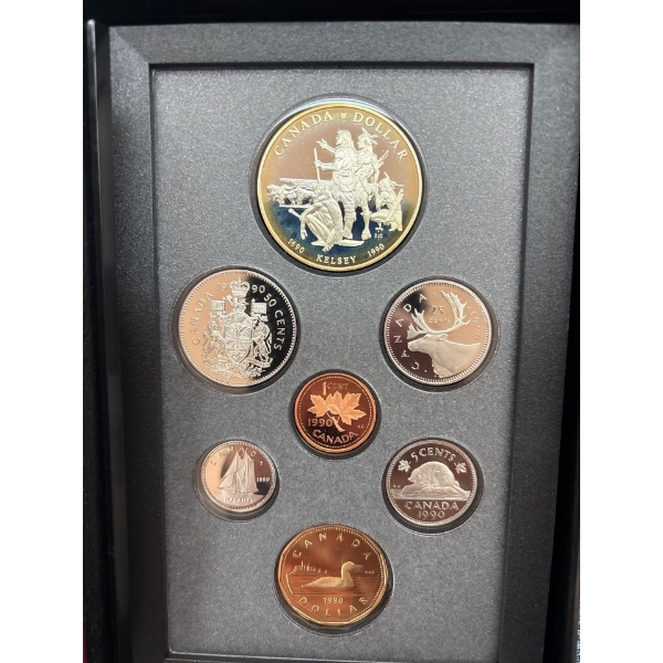 1990s Canadian double dollar set with 50% silver dollar