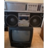 Vintage Silver Brand Ghetto Blaster w/ Toshiba Television