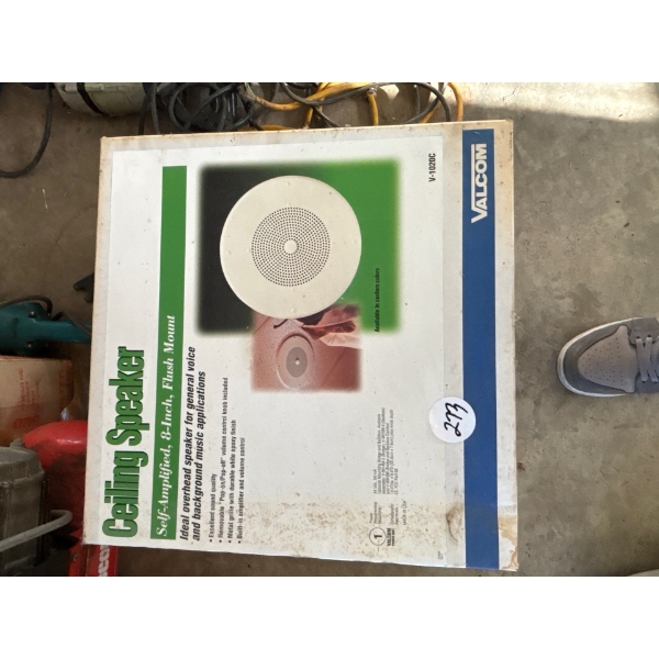 four new ceiling speakers, self amplifying 8 inch flush mount