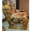 Image 3 : Retro Velvet Upholstered Accent Chair w/ Matching Rocking Chair & End Table