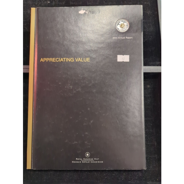 RCM Appreciating Value 2004 Annual Report with 25c Gold-Plated Poppy 92.5% Silver
