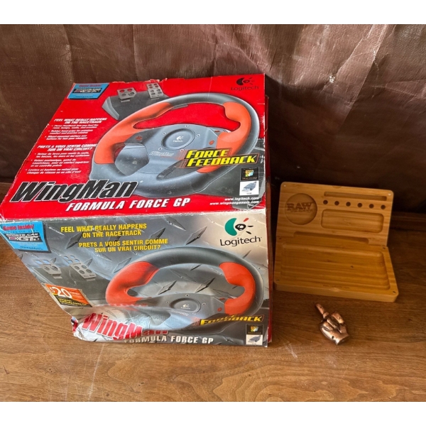 Logitech Wingman Formula Force GP Gaming System in Box w/ RAW Rolling Compartment & Lighter 