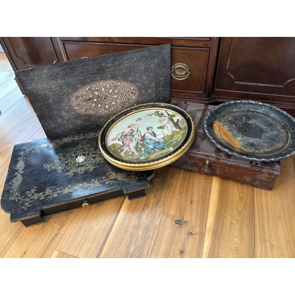 Oak Silverware Crate Decorative Wood Panel Electro Plated Silver Tray Vintage Art & More