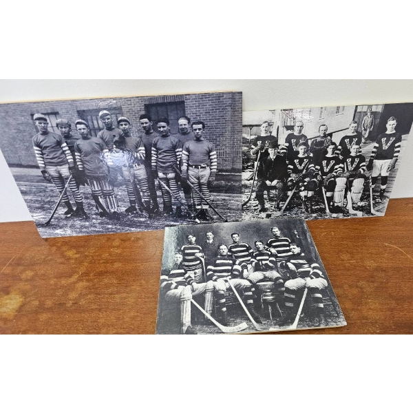 Three Vintage Hockey Team Photographs