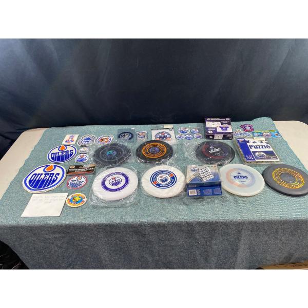 Oilers Branded Frisbees, Patches, Puzzles
