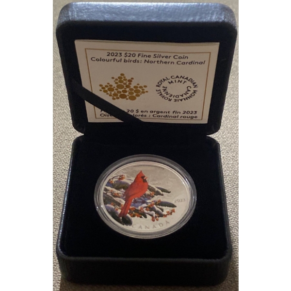 2023 $20 Northern Cardinal Fine Silver Coin 31.39 Grams