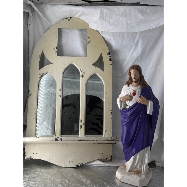 Jesus Statue & Desk Vanity