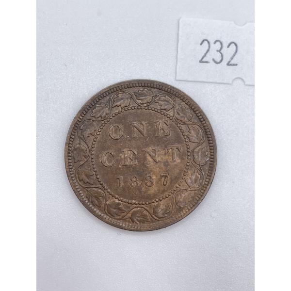 1887 Canadian Large One Cent