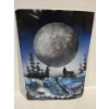 Image 1 : Wolf Howling at Moon, Gloss Paper w/ Paint Photo Finish 14.5 x 20.5 