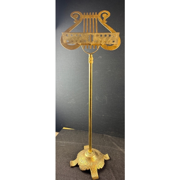 Stunning Vintage Lyre Shaped Brass Music Stand 37T