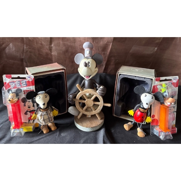 Antique Steamboat Willie Mickey Mouse Bobblehead w/ Collectable PEZ