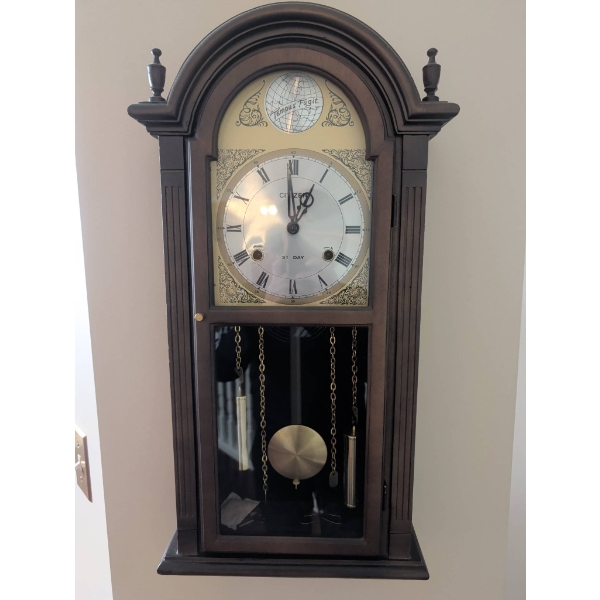 Citizen Tempus Fugit Wall Clock with Pendulum and Chains