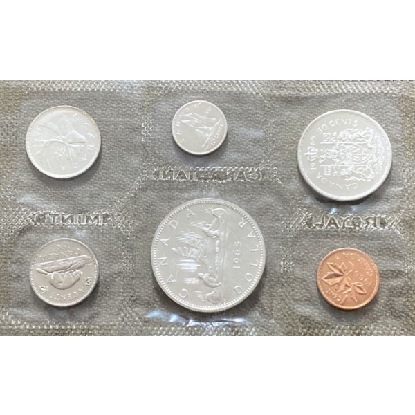 1965 Canadian Uncirculated Coin Set 80% Silver 1.11 Ounces