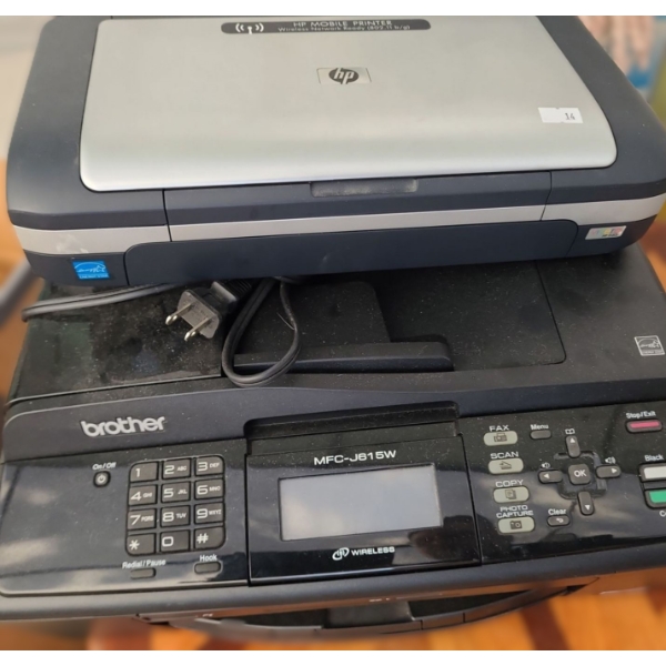 HP Office Jet H470 Mobile Printer and Brother Model MFC-J615W Color Inkjet Multi Function Printer 