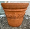 Image 2 : Two Orange Terracotta Planters-Outdoor Rustic Plant Pots