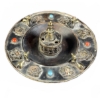 Image 5 : Tibetan Bronze Stupa Shrine and Incense Holder Set with Inlaid Stones