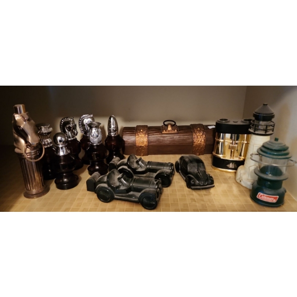 Avon Cologne Bottle Collectibles, Avon Log Box, Old Spice Binoculars Bottle