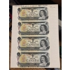Image 1 :  1973 Canadian 1$ uncirculated Bank Notes in sequential order 4 in total
