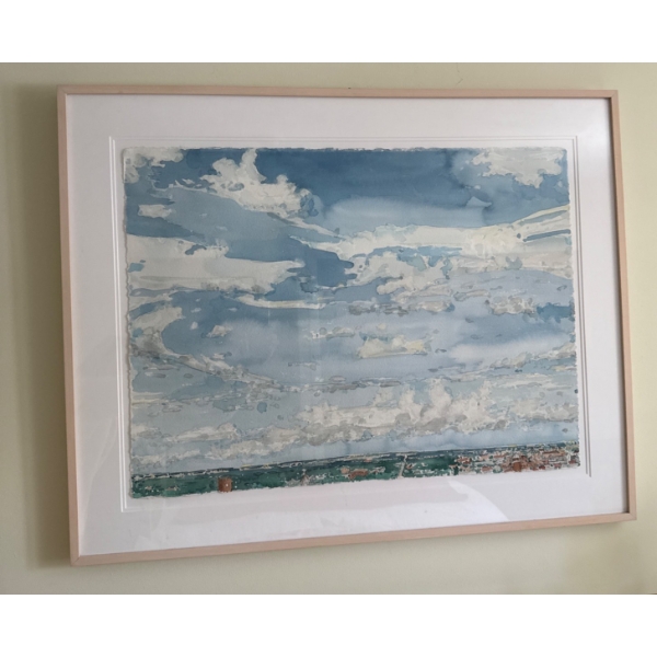 Framed Artwork Depicting Expansive Clouded Sky