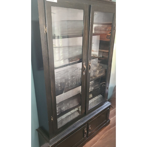 Vintage Display Cabinet w Lower Cupbaoard 50 w 13 d 76 h