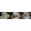Image 5 : Bone China Teacups and Saucers, Floral Designs, 9 Sets