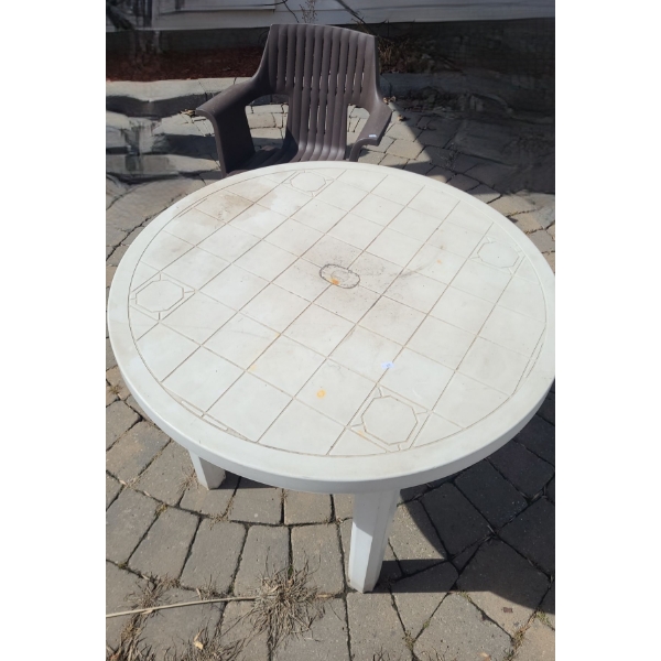 Table 35" Diameter Top, 27 T and Chair 25 W, 18 D, 33 T
