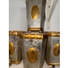 Image 5 : 4 Rectangular Fluted Vessels 10T / Vases w/ Brass Light & More