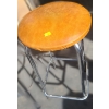 Image 2 : Two Stools w/ Vinyl Seats and Chrome Finish- 16"Diameter Top, 29 T and 13.5" Diameter Top, 28 T
