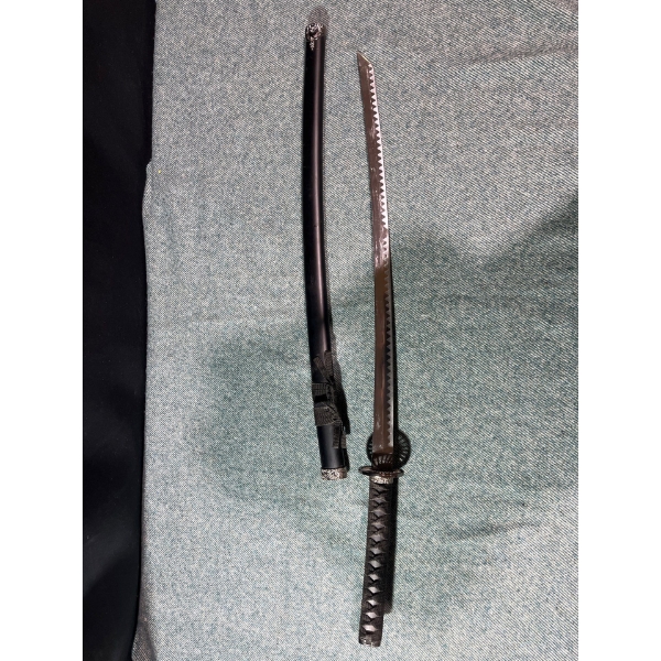 40" Black Katana w/ Rope Grip Handle