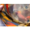 Image 5 : Czech Art Deco Spatter Glass Footed Bowl 9 dia, 4 h