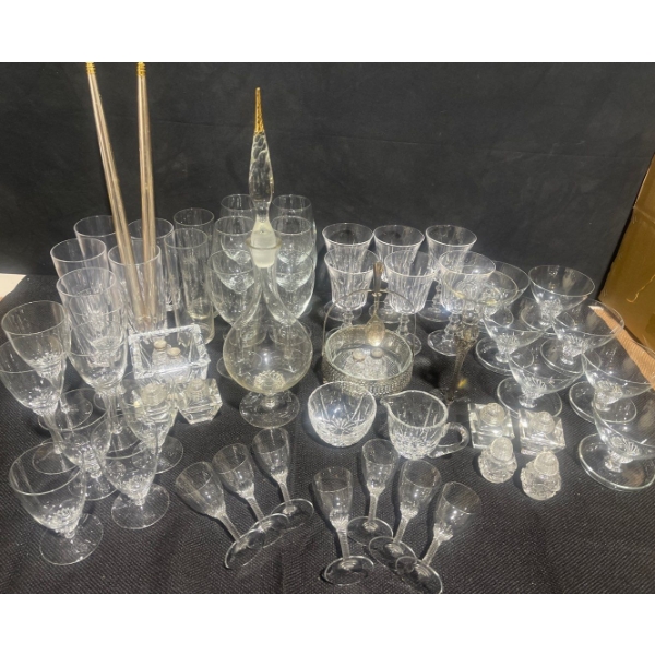 Beautiful Stemware Collection Decanter w/ Persian Stopper & More