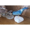 Image 3 : Whales on Burl Base 8 W, 8.5 T- John Perry Tag , Glass Whale on Rock 5 T, Glass Shark 7.5  W, 3.5 T 