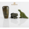 Image 1 : Three Carved Stone Figurines Including Bird, Vase, and Bear