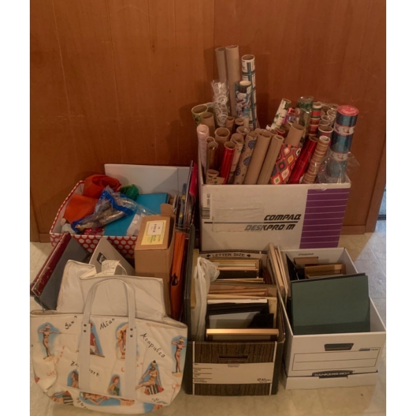Assorted Holiday Gift Paper Gift Bags Ribbon Bows & More - New Rolls 
