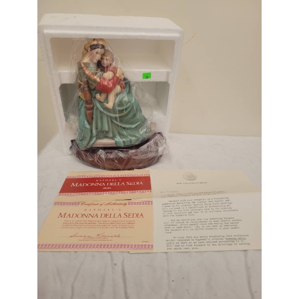 Madonna della Sedia Figurine with Certificate of Authenticity