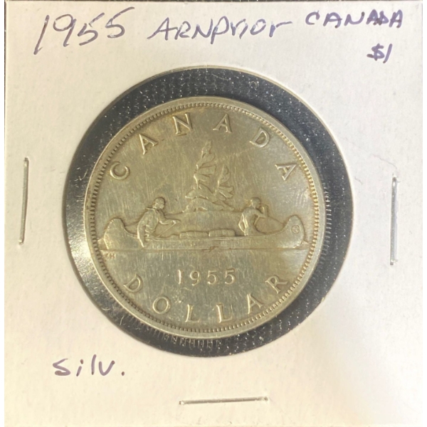 1955 Canadian Dollar 80% Silver 23.33 Grams 