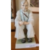 Image 1 : Large Zsolnay Porcelain Figurine (Old Man Wood Carver).  Made in Hungary.  6 w, 13 h, 9 d
