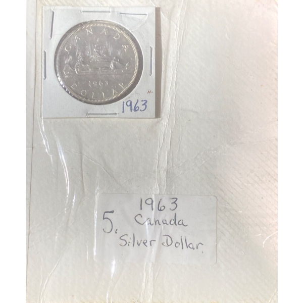 1963  80% Silver Canadian Dollar 23.33 Grams
