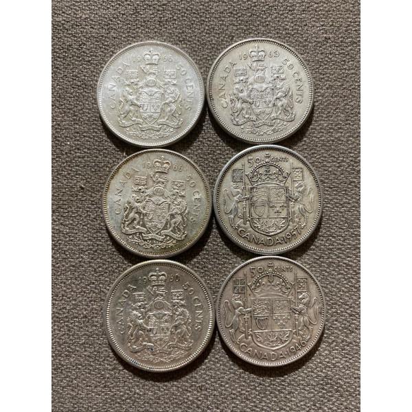 Canadian 50-cent Pieces 11.66 g Silver (.800)