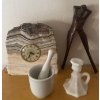 Image 1 : Zebra Calcite Mantel Clock w/ Erotica Nude Woman Nut Cracker 11T Mortar & Pestel & More