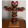 Image 2 : One Of A Kind Indigenous Art Pieces - Pearlite Totem Towers Salish Ravin Leather Pouch w/ Art & More