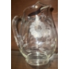 Image 2 : Vintage Pressed Glass Beverage Pitcher w/ Starburst Etched Stemware