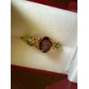 Image 2 : Yellow Gold 14K Stamped Ring, Purple & Green Stones, 3.88g