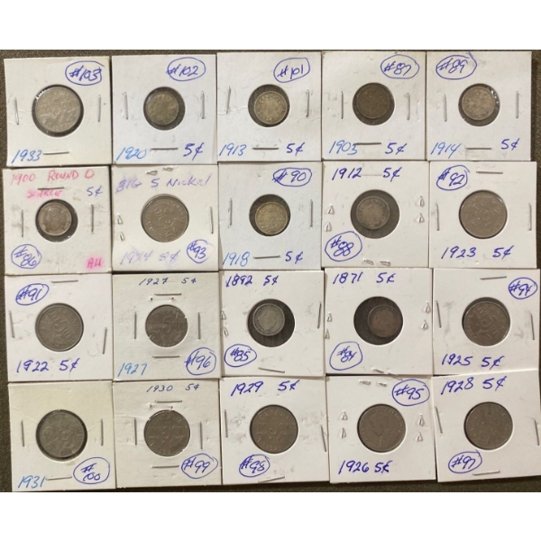 Collection of Canadian Antique Nickels