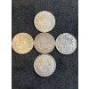 Image 1 : 5 Canadian silver 50 Cent pieces  80% pure silver 58.30g various years