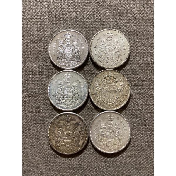 Canadian 50-cent Pieces 11.66 g Silver (.800)